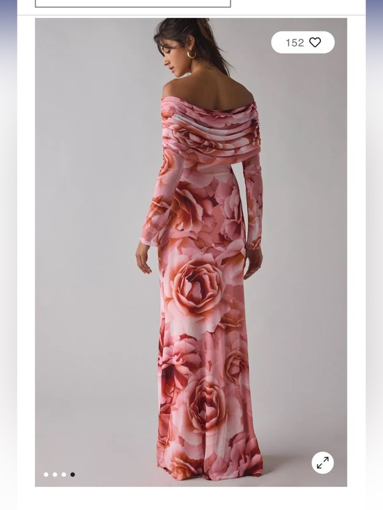 Dresses & Skirts - Off-Shoulder Pink Floral Maxi Dress afrm